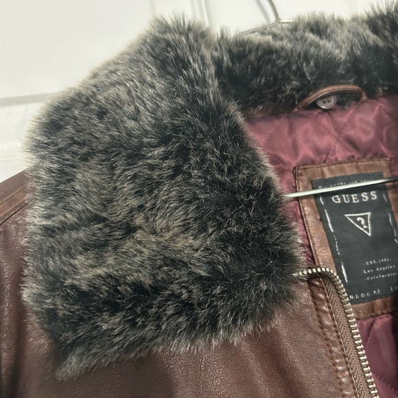 Unisex Brown leather jacket guess - Picture 6 of 7